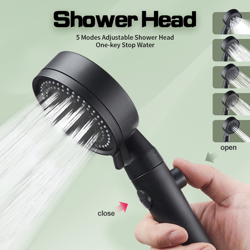 Pressurized 8-Speed Handheld Shower Head – High-Power Spray With Adjustable Water Modes, ABS Construction, Wide Coverage For Low-Pressure Homes