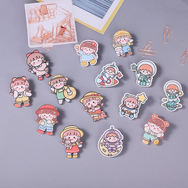 Lovely Women Jewelry Resin Cartoon Girl Brooch | Shopee Malaysia
