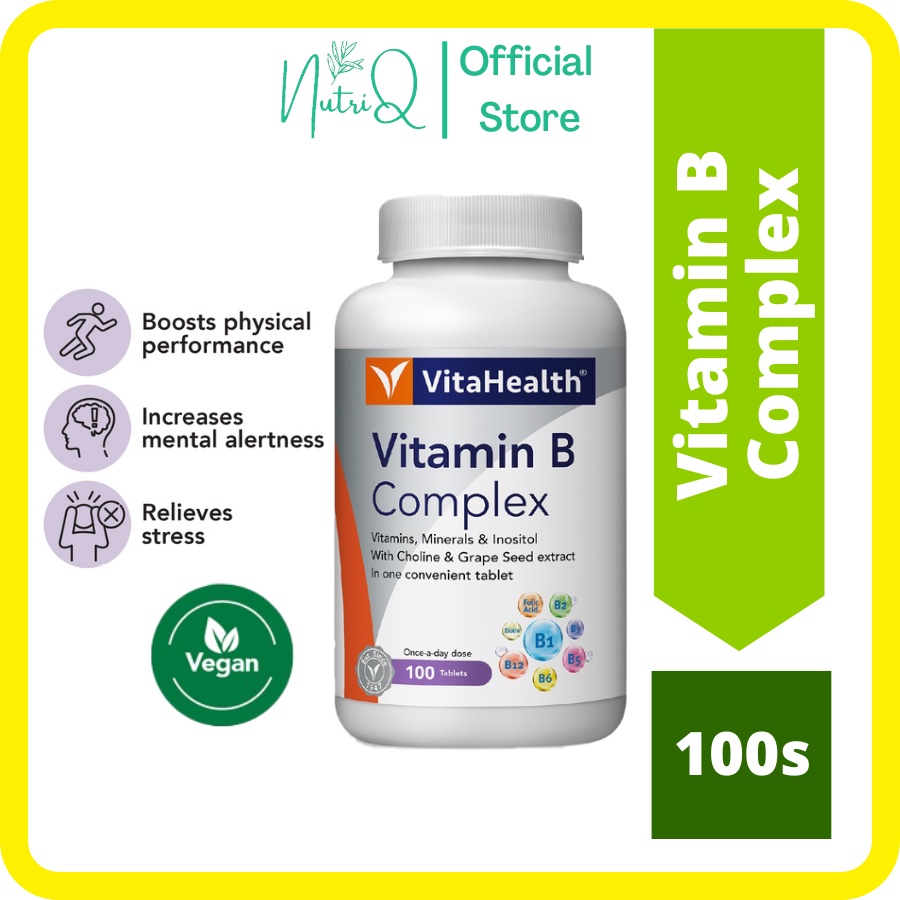 Vitamin B Complex Vitahealth 维他命B Contains Biotin Vit B1 B2 B3 B5 B6