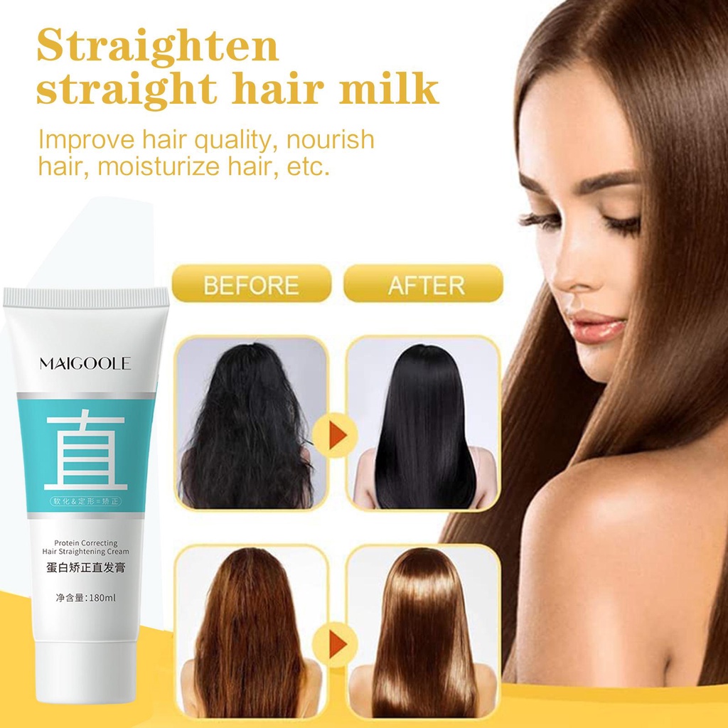 MAIGOOLE 180ML Protein Correction Hair Straightening Cream For Household Hair Free From Injury