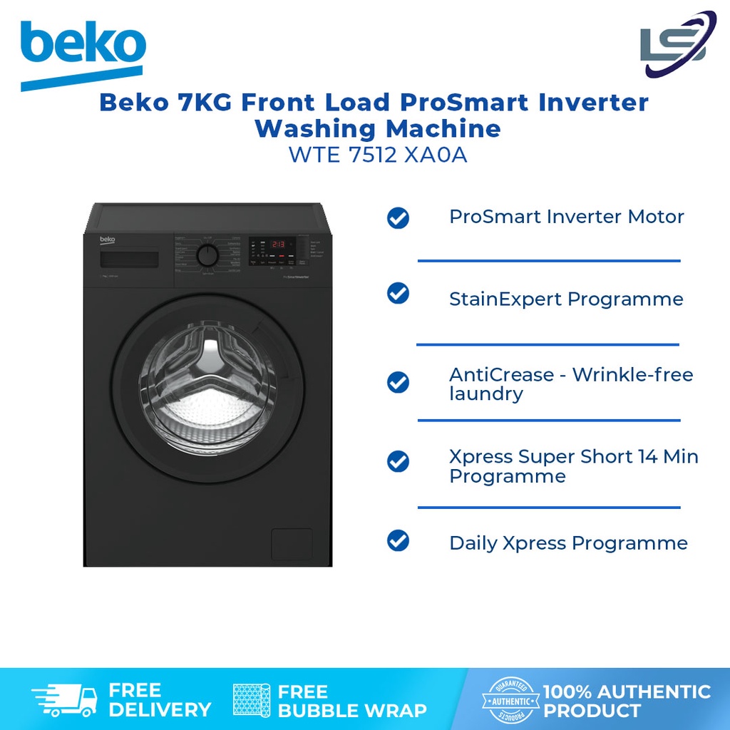 Beko 7KG Front Load ProSmart Inverter Washing Machine WTE 7512 XA0A 5