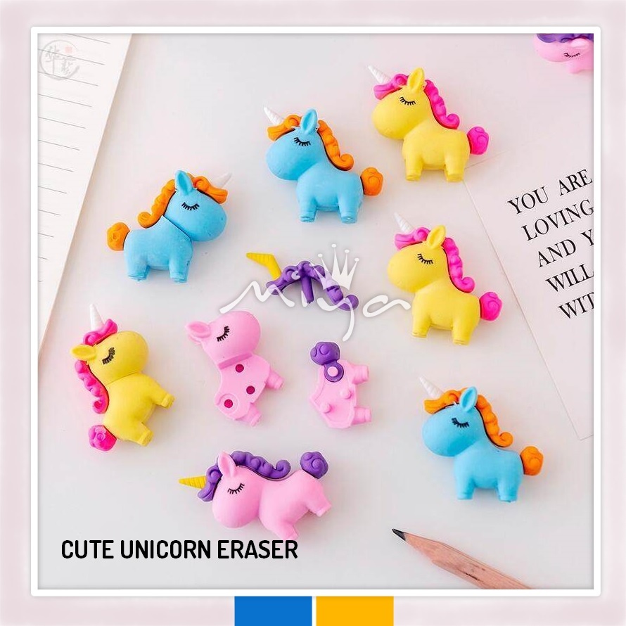 MIYA WERKSTATT Unicorn Eraser Cartoon Eraser Kids Children Cute Cartoon