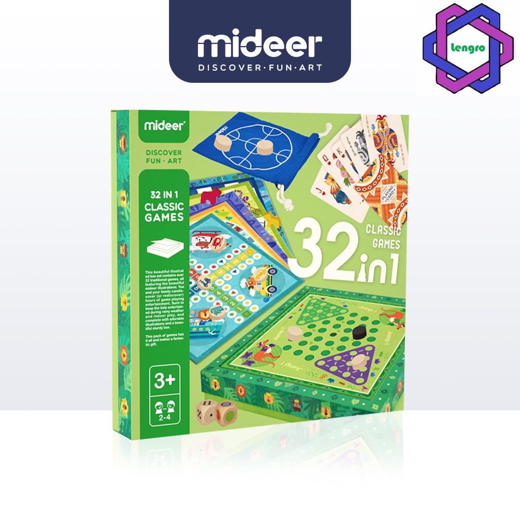 MIDEER Classic Board Game Series32 In 1 Classic Board Game Permainan