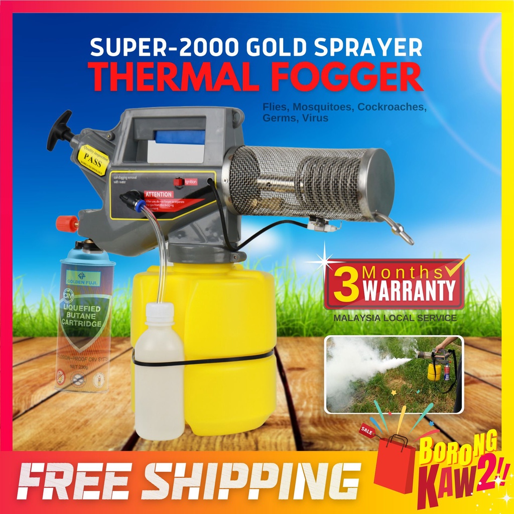 BKK Super-2000 Gold Fogging Sprayer Mosquito Pest Control Spray Mini ...