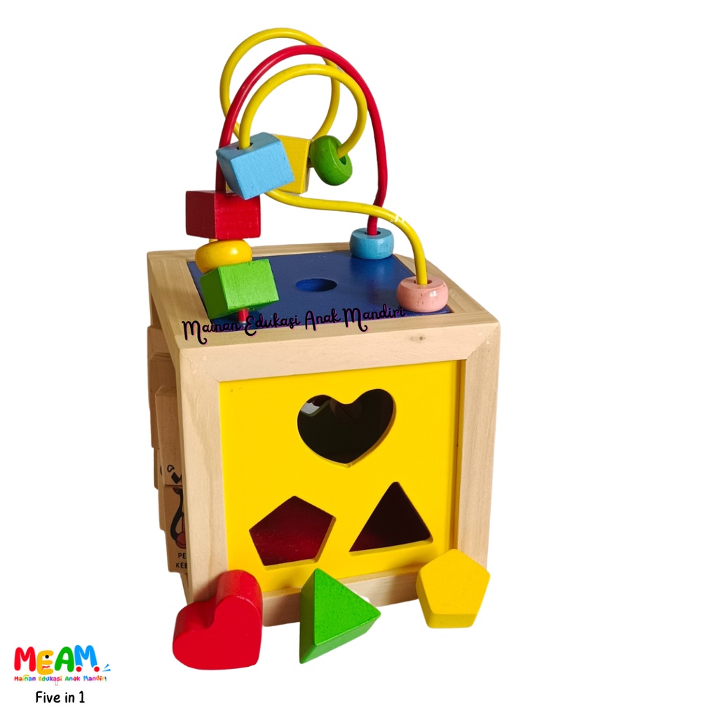 KAYU Children's Educational Toys Wooden Toys Five in 1 Wooden Toys