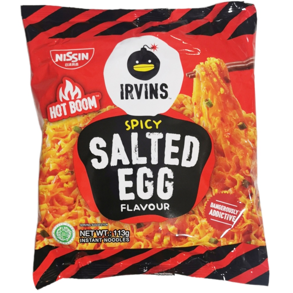 【HALAL】NISSIN x IRVINS Instant Noodles Salted Egg Spicy Salted Egg (5's ...