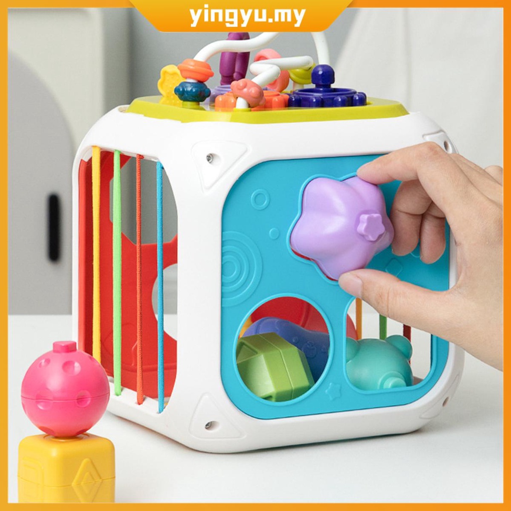 Baby Shape Sorter Toys Fun Activity Cube Colorful Montessori Shape