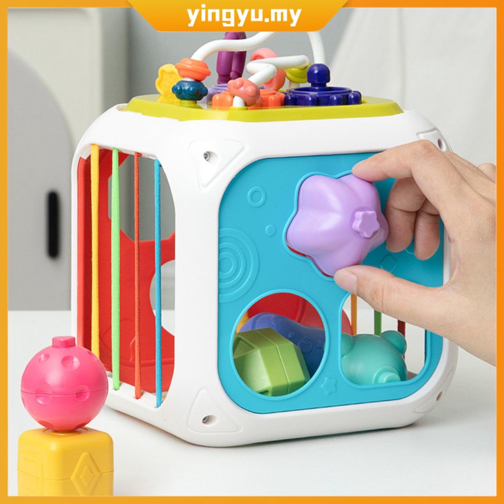 Baby Shape Sorter Toys Fun Activity Cube Colorful Montessori Shape 