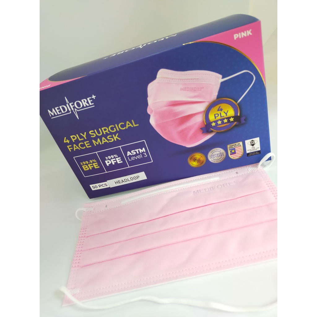 MEDIFORE 4 Ply Surgical Face Masks (Headloop) | Shopee Malaysia
