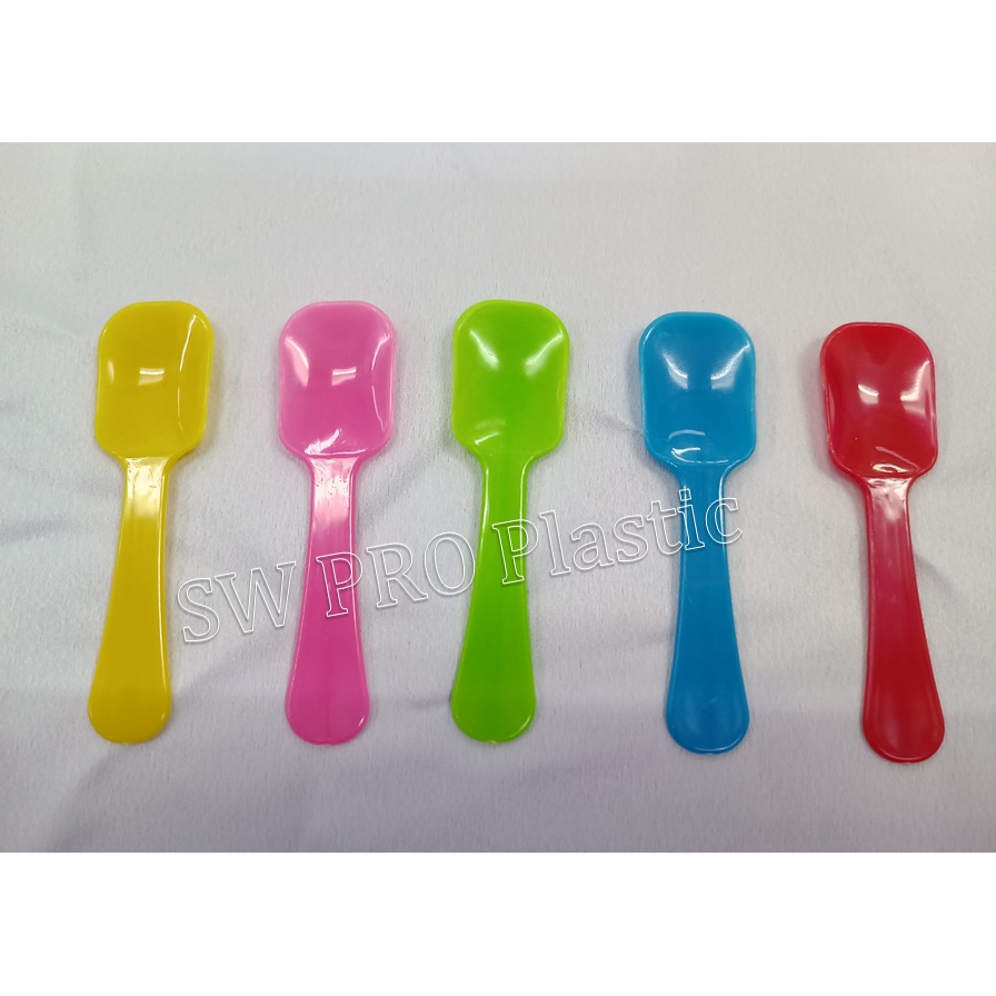 Sudu aiskrim / sudu kecil plastik / mini plastic spoon / ice cream ...