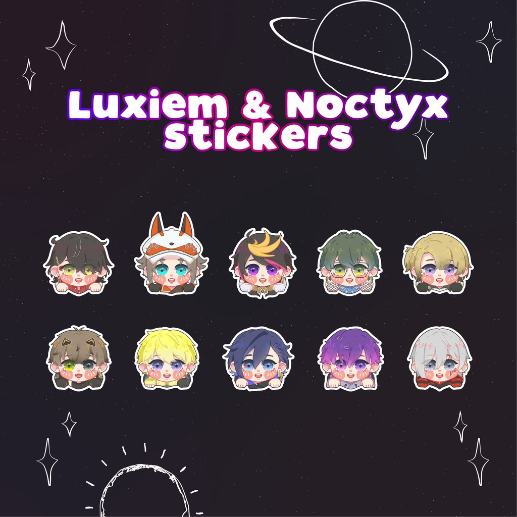 Nijisanji EN Luxiem Noctyx Sticker | Vox Mysta Shu Ike Luca Alban Sonny ...