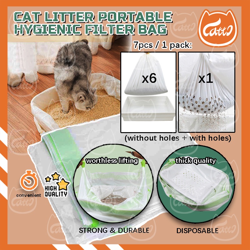 CATTO 7PCS Cat Litter Filter Bag Cat Litter Plastic Portable Hygienic Drawstring Cleaning Bag Sand Litter Plastic Bag Shopee Malaysia