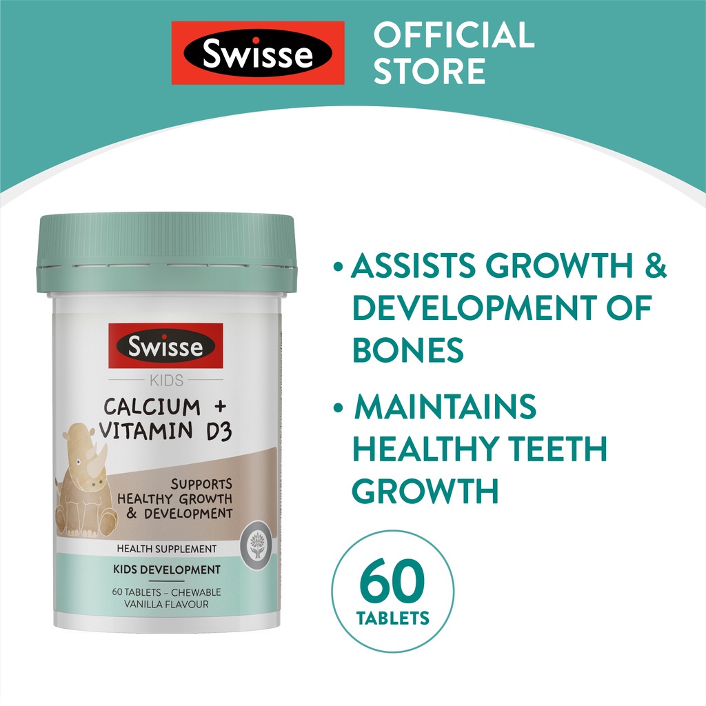 Swisse Kids Calcium + Vitamin D3 (60 Tabs) (Expiry Date 1/2/2024