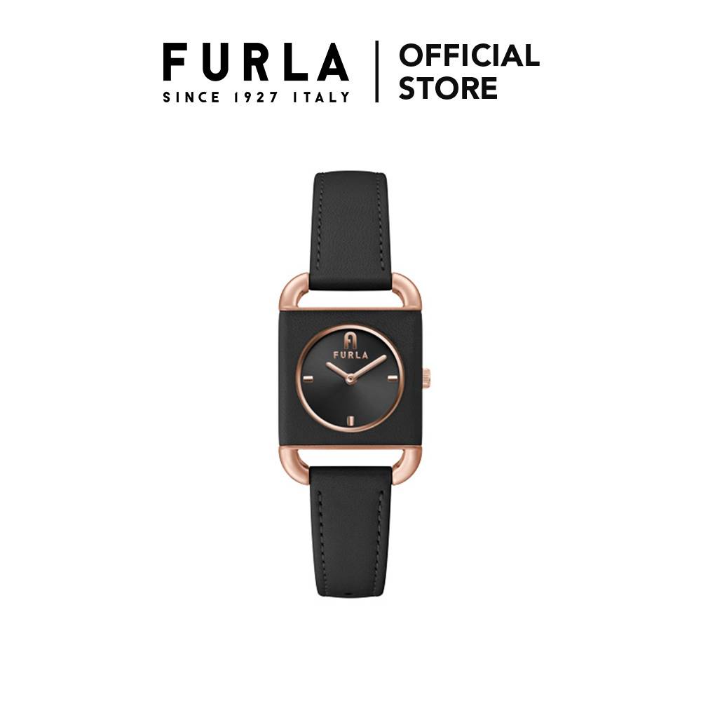 Furla Arco Square Rose Gold Tone Case Dial Watch - Black | Shopee