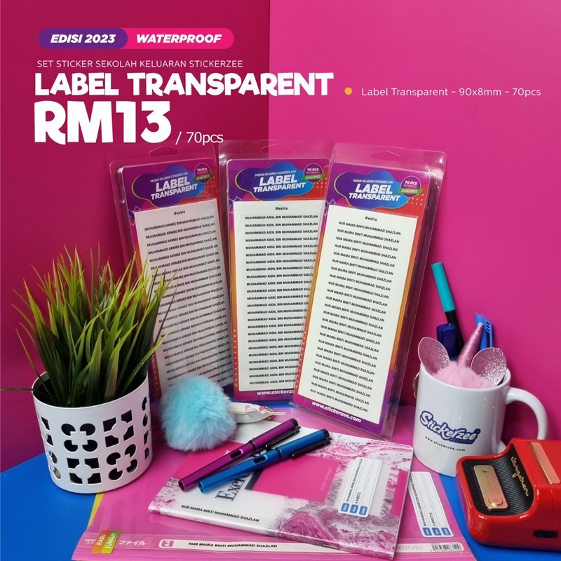 STICKER NAMA TRANSPARENT | Shopee Malaysia