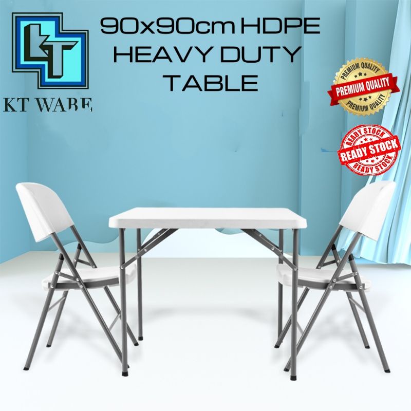 KT WARE 3 Feet Square Foldable Banquet Table Portable Study Dining