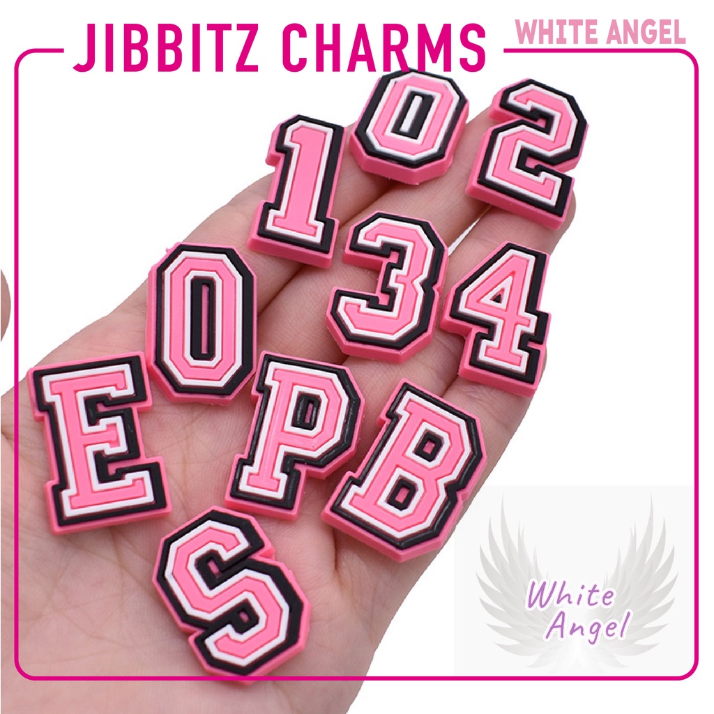 Alphabet PINK Jibbitz Charms Numbering Letters Shoe Decoration