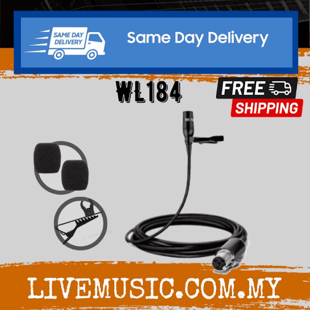 Shure WL184 Lavalier Microphone for Shure Wireless ( WL-184 / WL 184 ...