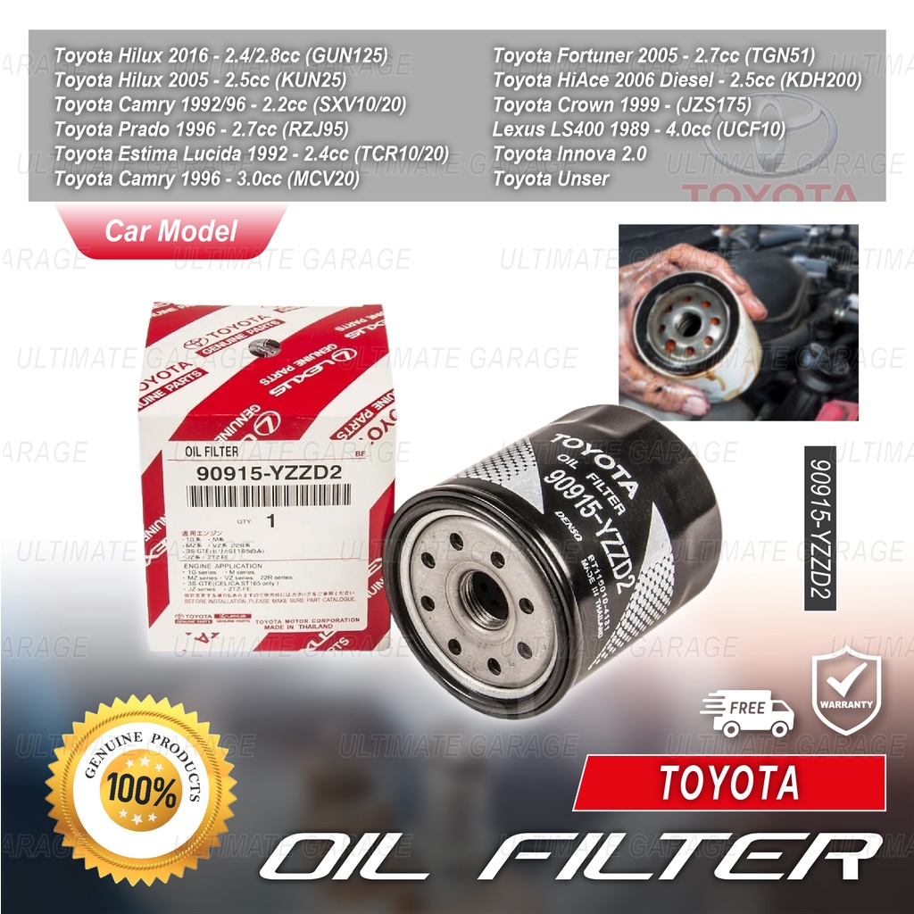 Original Toyota Oil Filter 90915-YZZD2 Innova Fortuner Hilux Prado ...