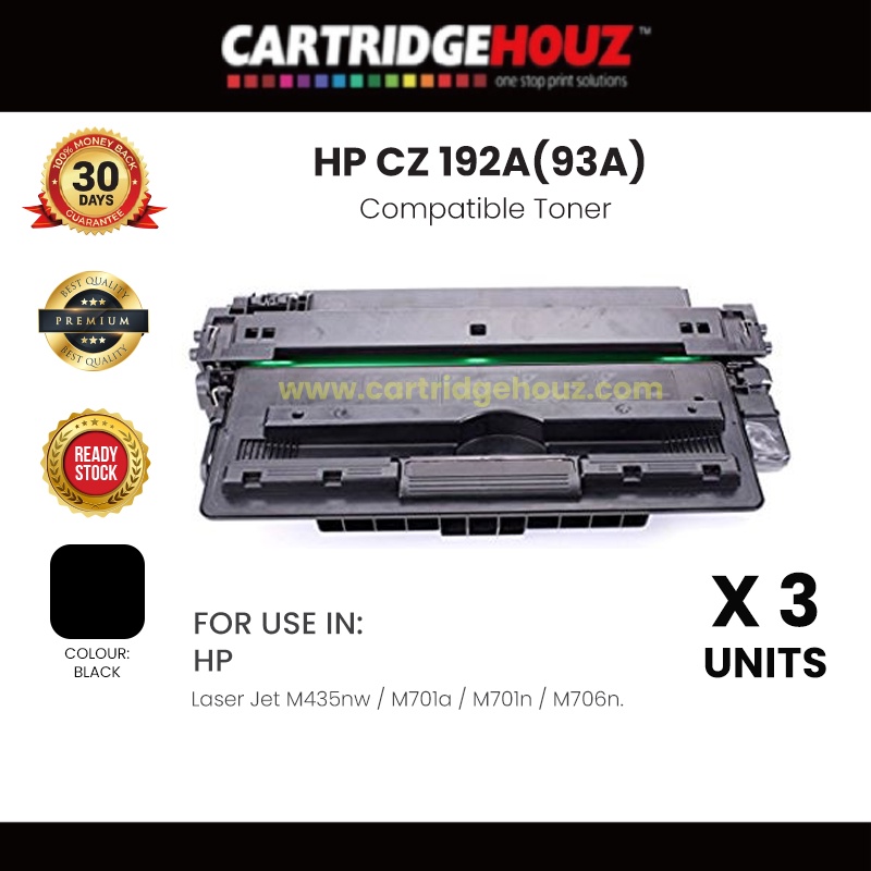 3pcs Compatible to CZ192-HP-93A CZ192A 93A 192A HP93A Laserjet Pro ...