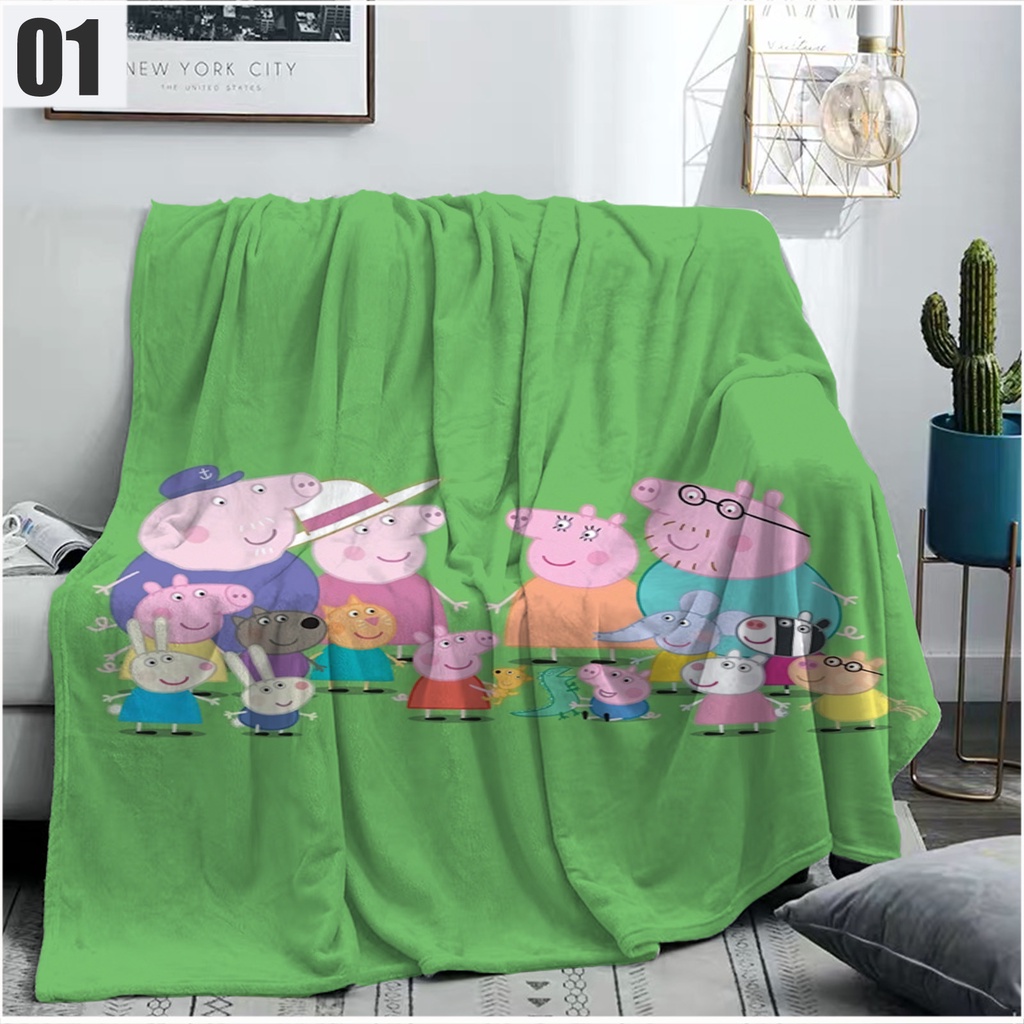 Peppa pig Flannel Fleece Coral Blanket Cartoon Blanket Kids Blanket