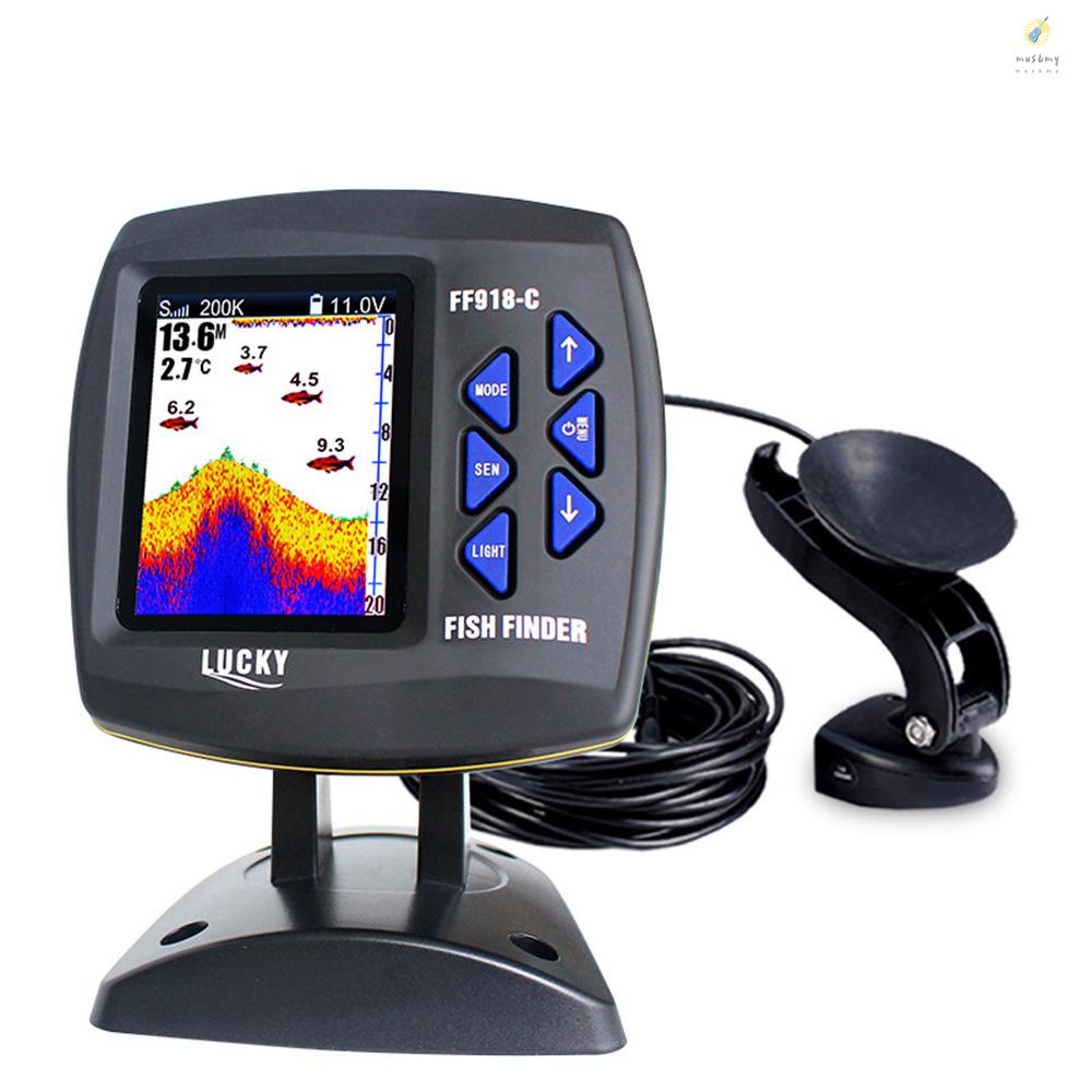 LUCKY FF918-C100DS Color Screen Wired Fish Finder Dual Frequency 328ft ...