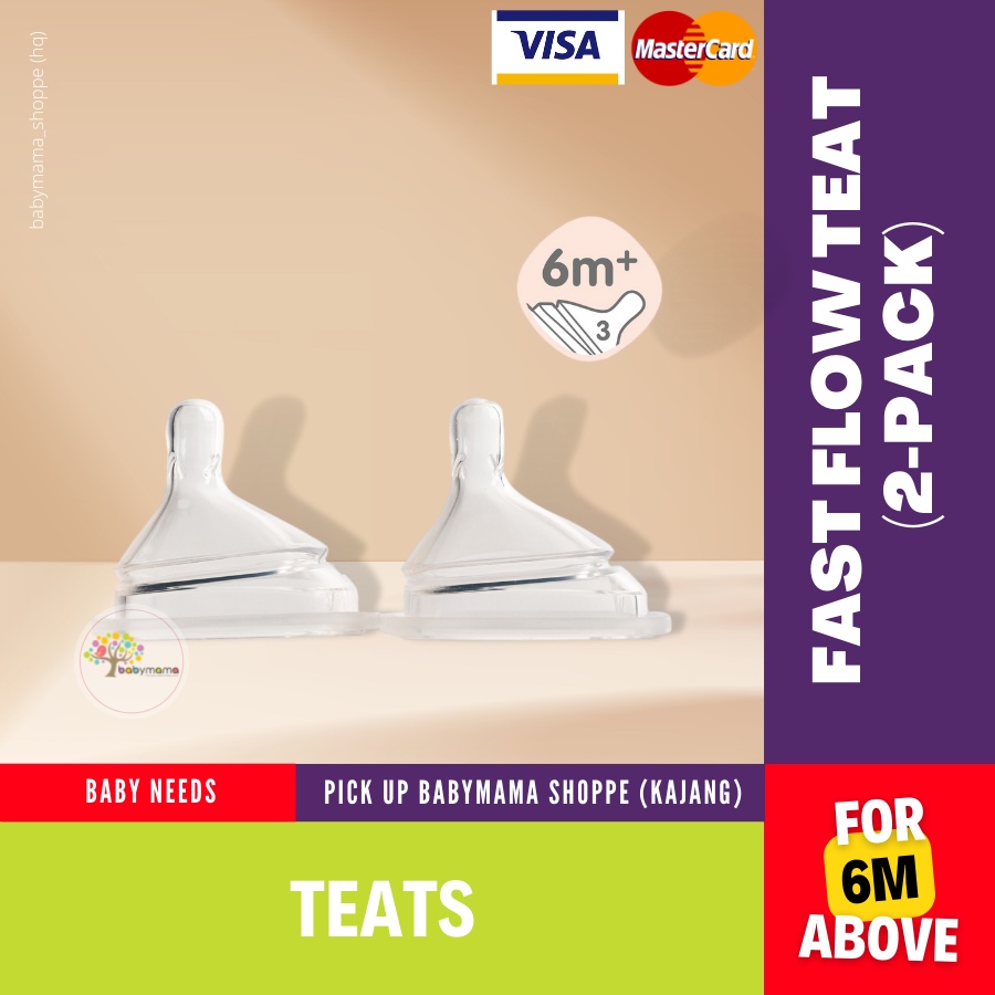 [READY STOCK] HEGEN KELENGKAPAN BAYI FAST FLOW TEAT 2PACK FOR 6 MONTHS ABOVE BABY BOTTLE