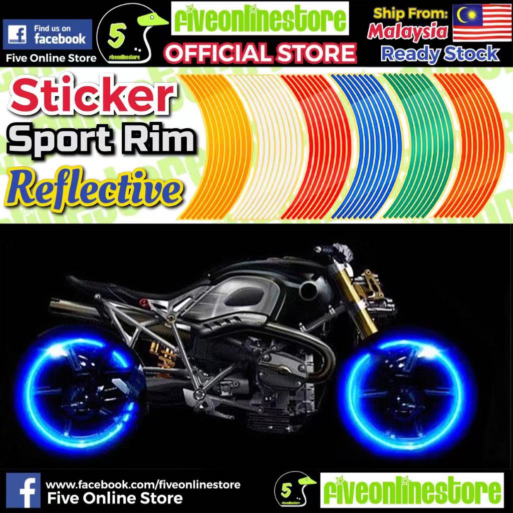 16 Strips Motorcycle Wheel Sticker Reflective Strips Decals Rim Tape Bike Car Sticker Motorcycle 6205