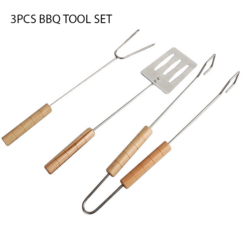 10PCS BBQ SKEWER Reusable Barbecue Skewer Stainless Steel Grilling