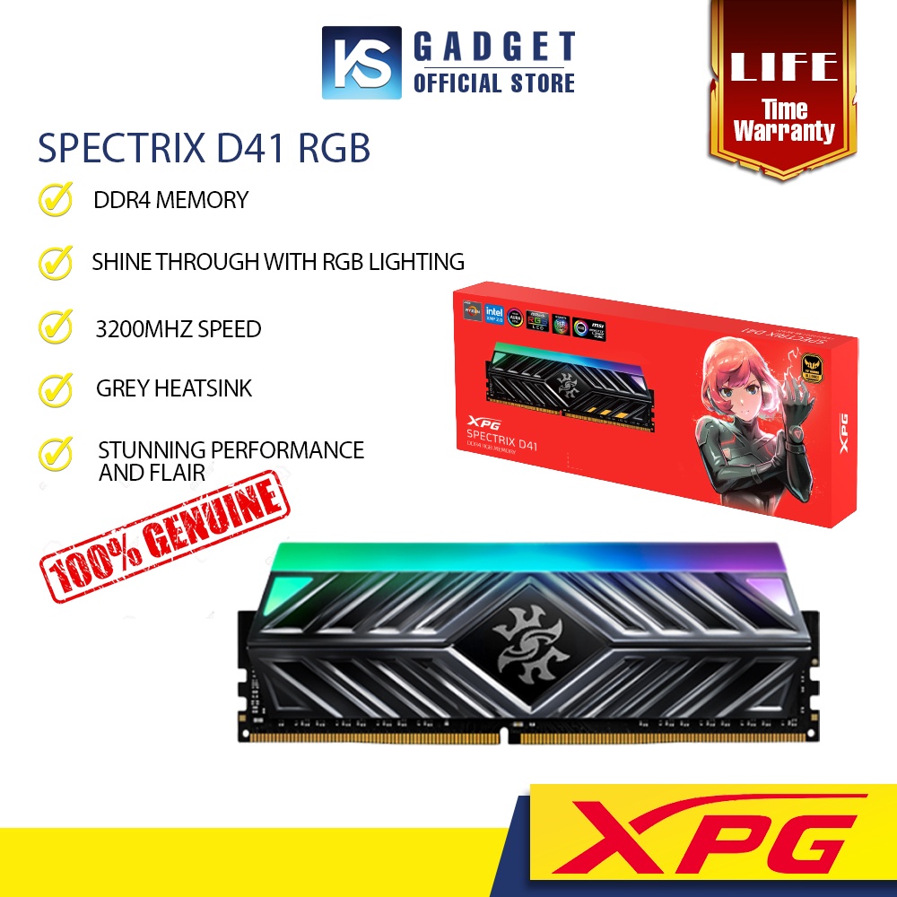 XPG SPECTRIX D41 DDR4 RGB Memory Module 8GB | Shopee Malaysia