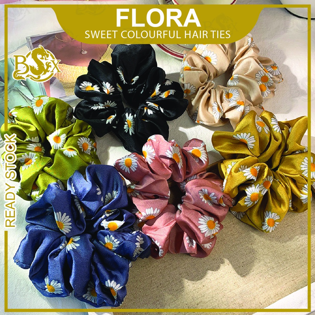 Korean Scrunchies Flower Fashion Hair Accessories Getah Rambut