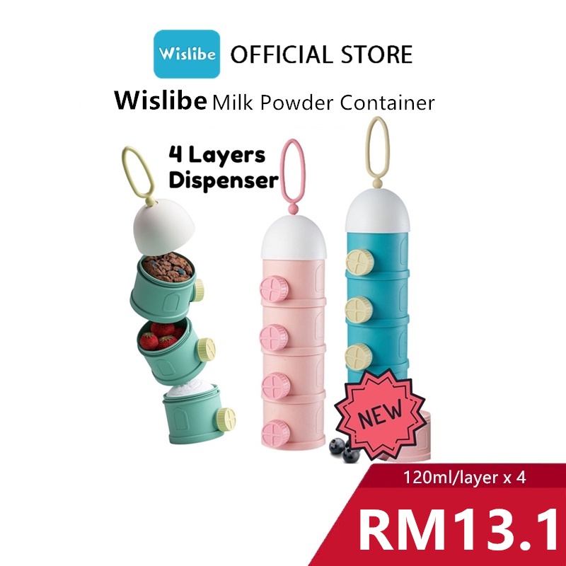 Wislibe Baby Milk Powder Container Food Container Milk Powder Dispenser Storage Box 3/4/5 Layers