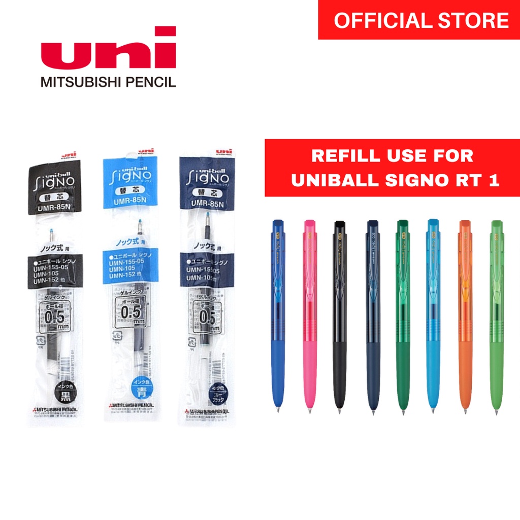 Ricarica Uni-Ball Signo RT1 UM-82.24 - Penna A Sfera Punto 0.28mm, Inchiostro Nero - Giapponese