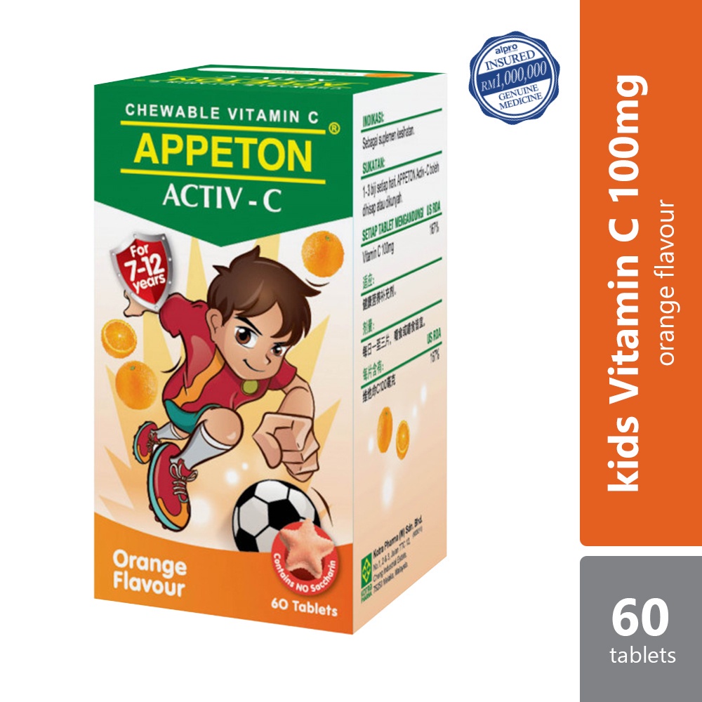 Appeton Activ-C Vitamin C 100mg - Orange (60s) | Shopee Malaysia