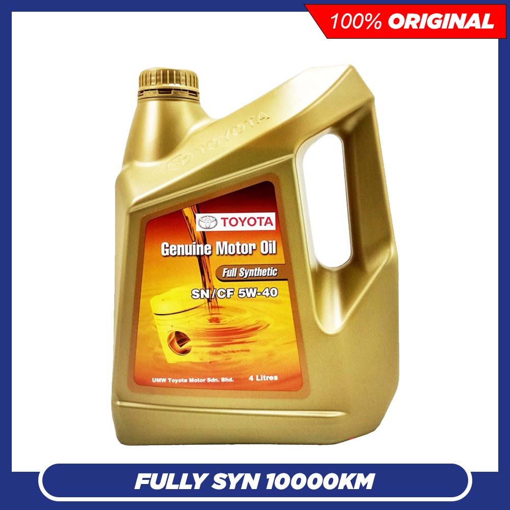 TOYOTA 5W40 SN/CF Fully Synthetic Engine Oil (4L) 5W-40 | Shopee Malaysia