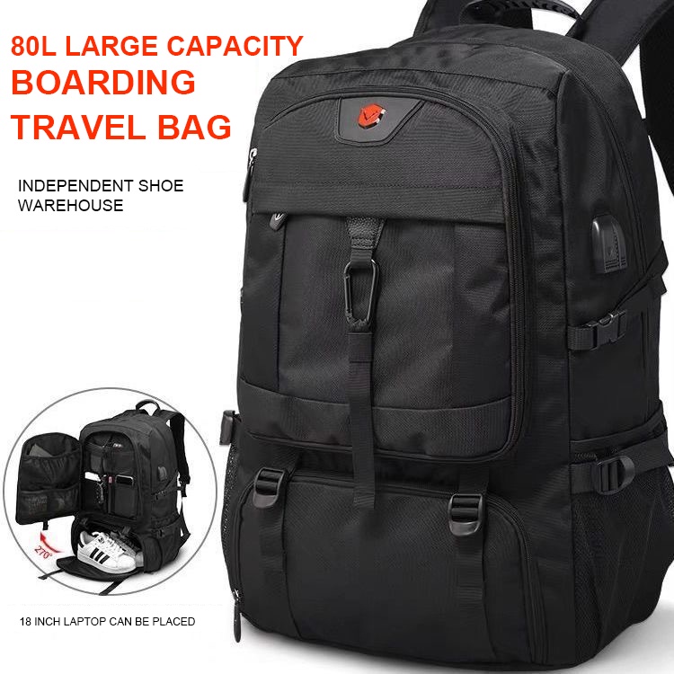 50L-80L Large Capacity Men Travel Backpack Separate Shoe Compartment ...