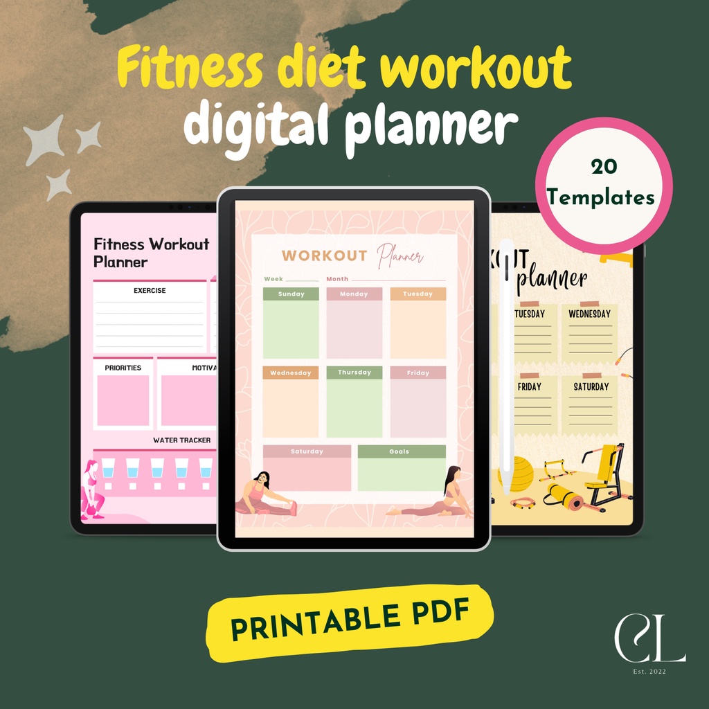 Affordable Digital Planner | Fitness Weight loss Diet Workout Plan ...