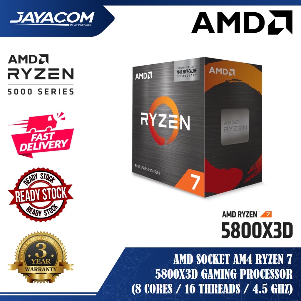 AMD Socket AM4 Ryzen 7 5800X3D Gaming Processor (8 Cores / 16 Threads ...