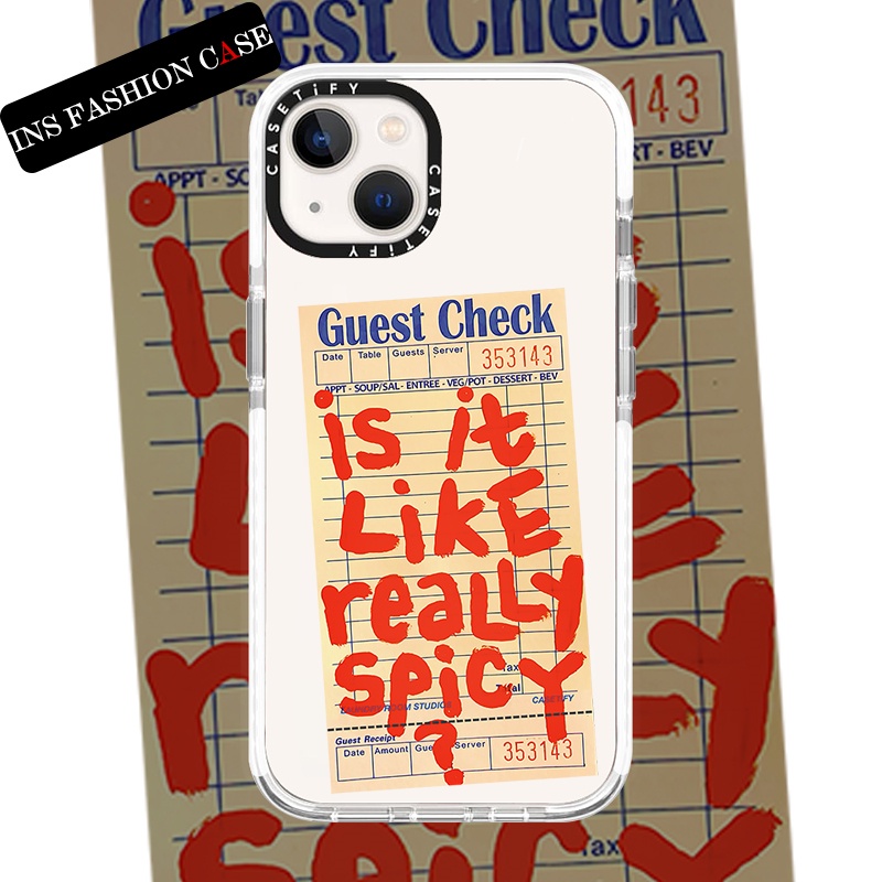CASETiFY X Guest Check SPICY White Edge Color Transparent iPhone Case For iPhone 14 13 12 11 Pro