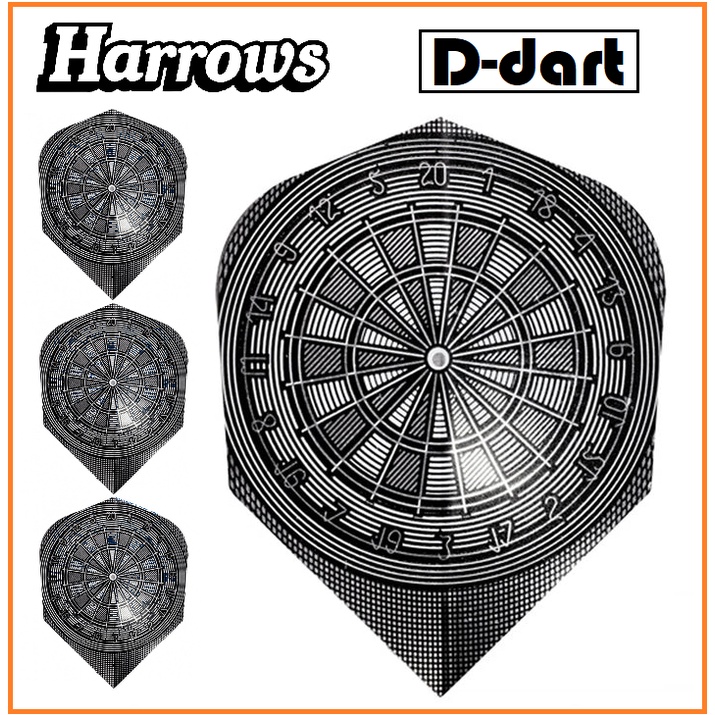 Harrows Dart Flights Standard Quadro Poly Classic Blue Dartboard MONO