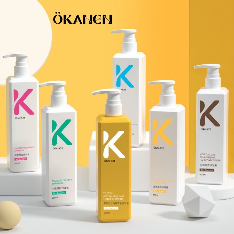 OKANEN Amino Acid Oil Control Dandruff Smooth Hair Shampoo Conditioner Body Wash 500ml