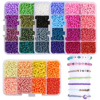 1200PCS Glass Beads for Jewelry Making, 24 Colors 8mm Crystal Beads  Bracelets Making Kit, 2 Box Round Beads Suitable for Beginners