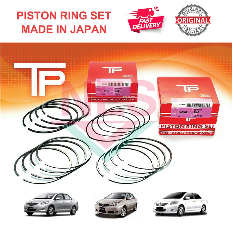 TP Piston Ring Set (Size 35975-STD/35974-STD) Toyota Vios NCP42 NCP93 ...