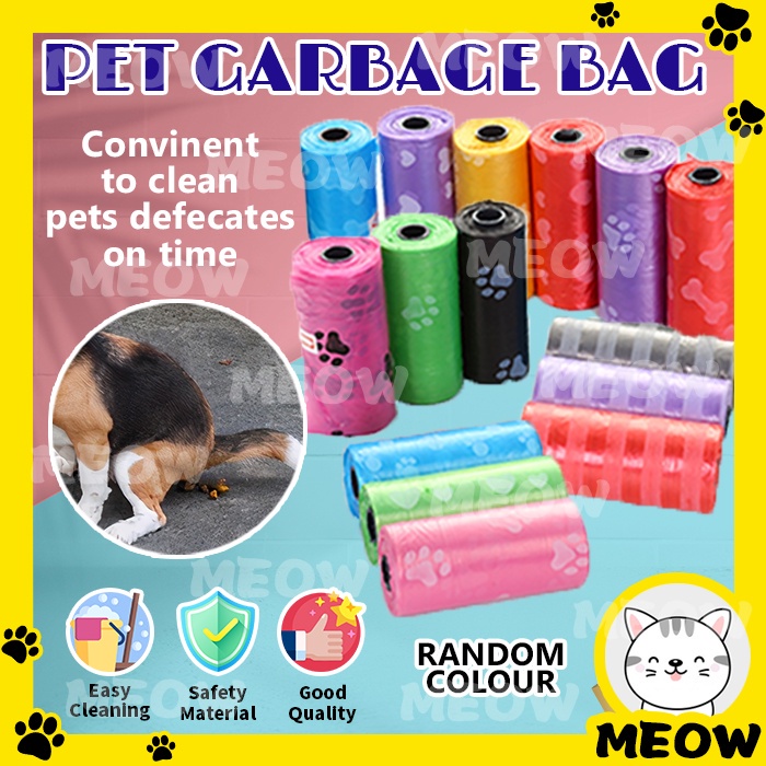 MEOW Pet Garbage Bag Disposal Bag Pets Poop Plastic Bags for Dog Cat