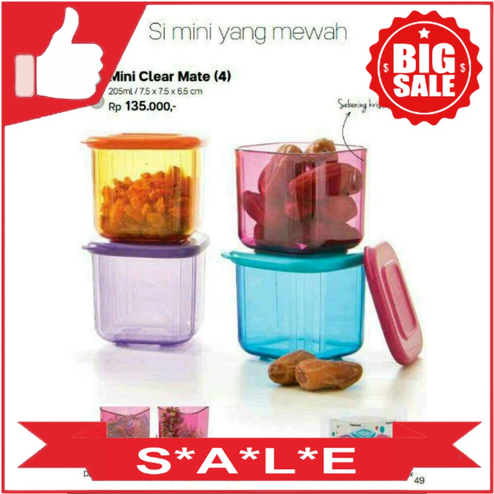Tupperware Mini Clear Mate Toples 4pcs free box | Shopee Malaysia