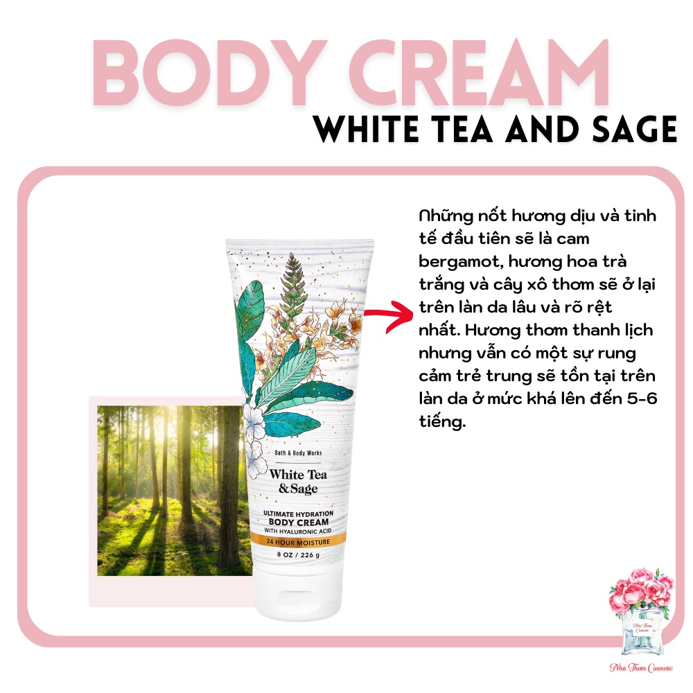 Bath & Body Works White tea and Sage Body Lotion Moisturizes The Skin