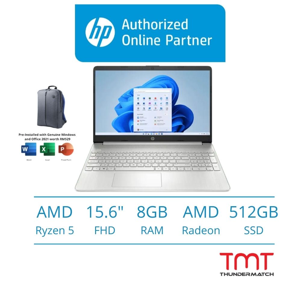 Hp 15s Eq3063au 787n2pa Natural Silver Laptop Amd Ryzen 5 5625u 8gb Ram 512gb Ssd 156 4350