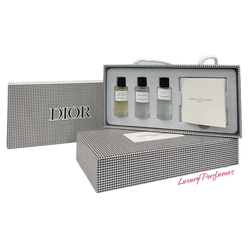 DIOR HOUNDSTOOTH GIFT SET 3IN1 (GRIS GIRL+LUCKY+JASMIN DES ANGES
