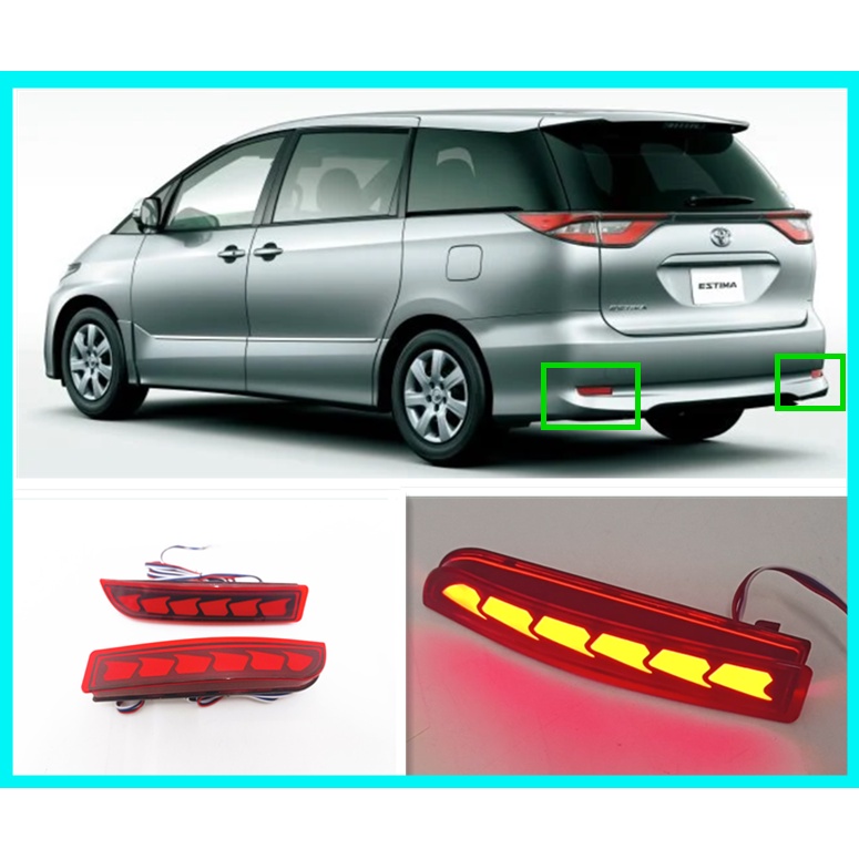 Toyota Estima, Alphard, Wish, Rear Bumper Reflector LED Lamp with ...