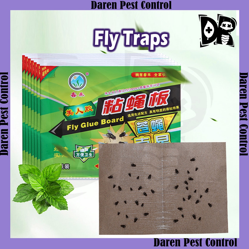 Fly Trap Fly Catcher Pelekat Lalat Kertas Perangkap Lalat Fly Glue ...